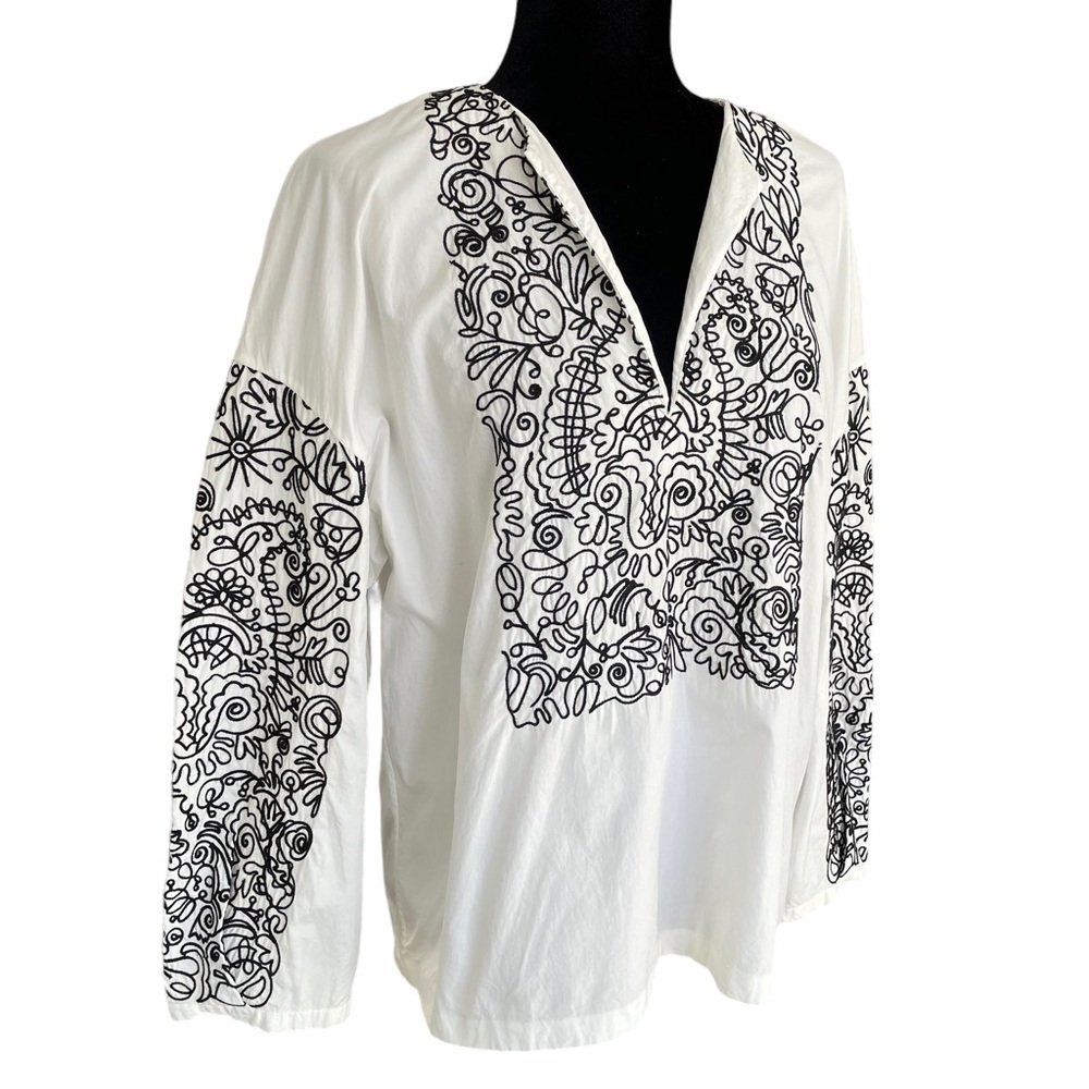 Tory Burch White Embroidered Top